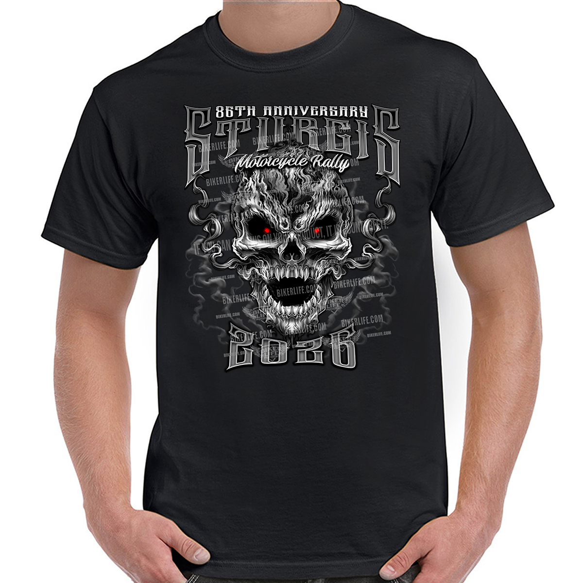 T-Shirt 2026 Sturgis Motorcycle Rally Wicked Skull
