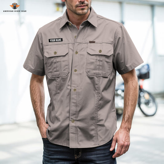 Biker Personalized Short Sleeve Cargo Shirt LV08