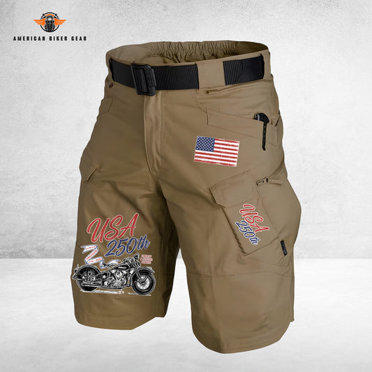 USA 250th Anniversary Personalized Front Pockets Tactical Shorts (Belt Not Included) LV02