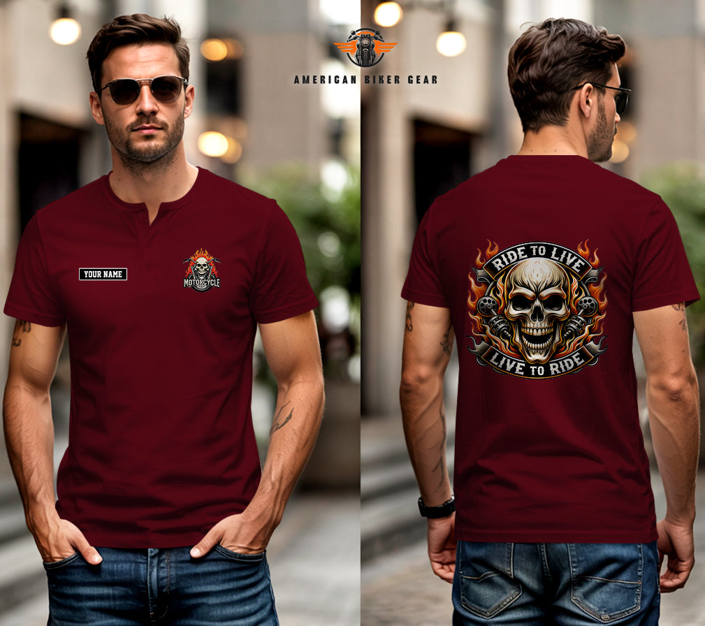 Ride To Live Live To Ride Henley Shirt