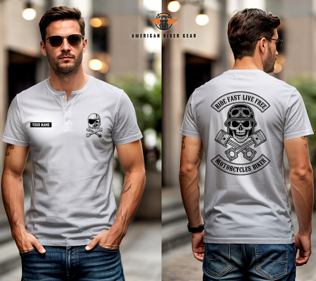 Ride Fast Live Free Henley Shirt