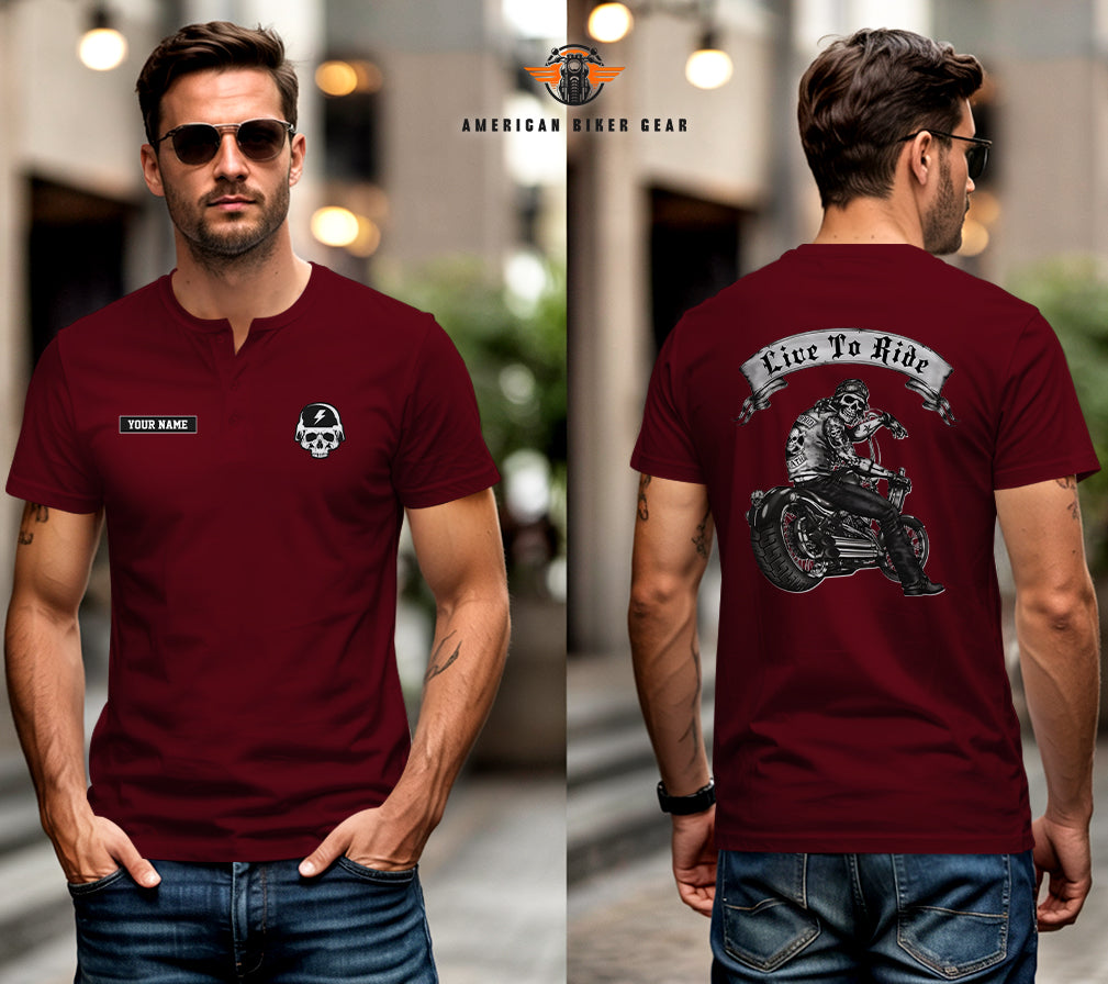 Live To Ride Henley Shirt