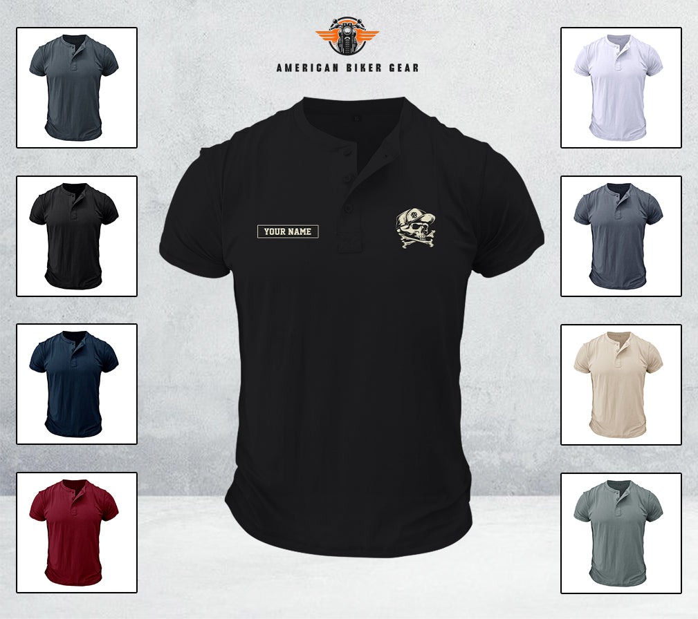 Biker Personalized Henley Shirt TN15