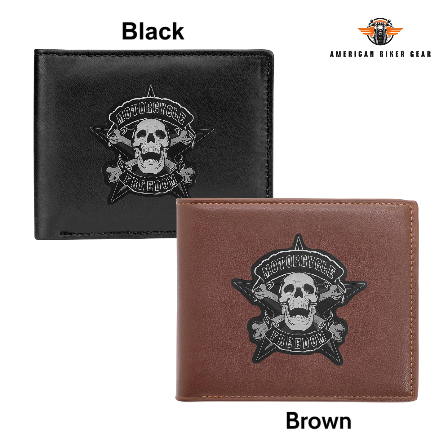 Biker Personalized Men’s Leather Bifold Wallet TN02