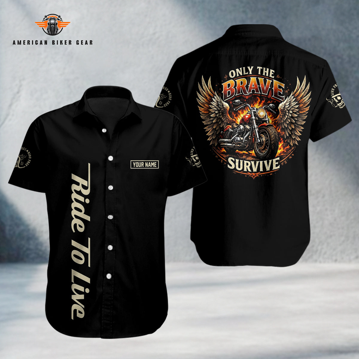Biker Personalized Button Shirt TP14