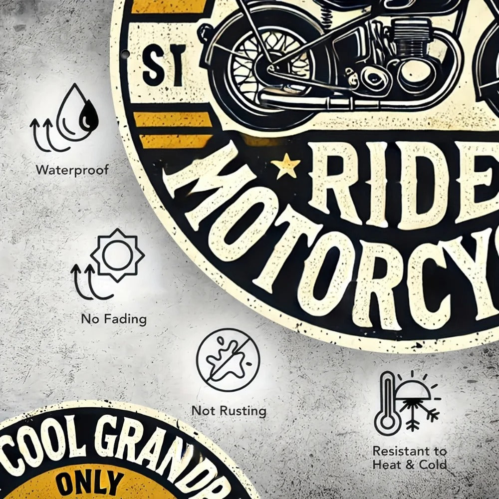"Only Cool Grandpas Ride Motorcycles" Aluminum Sign