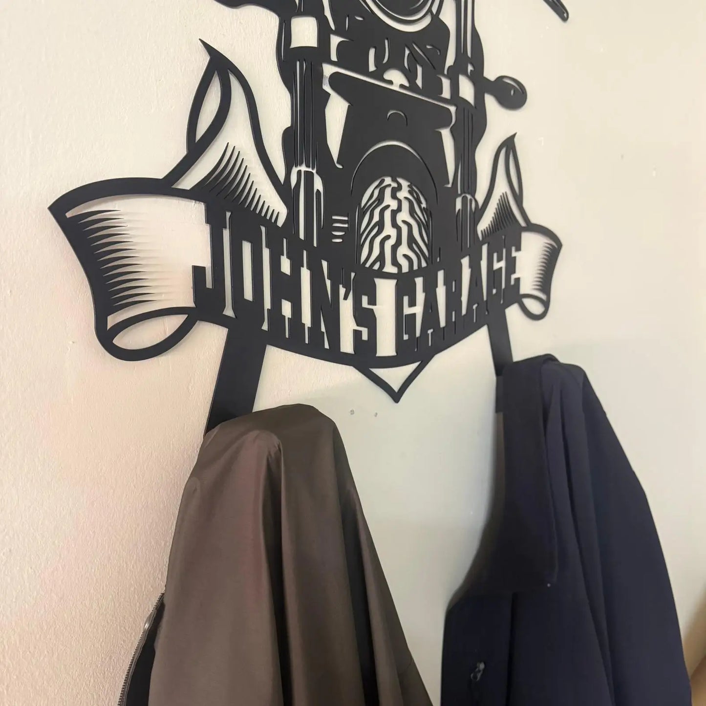 Personalized Metal Motorcycle Jacket Holder