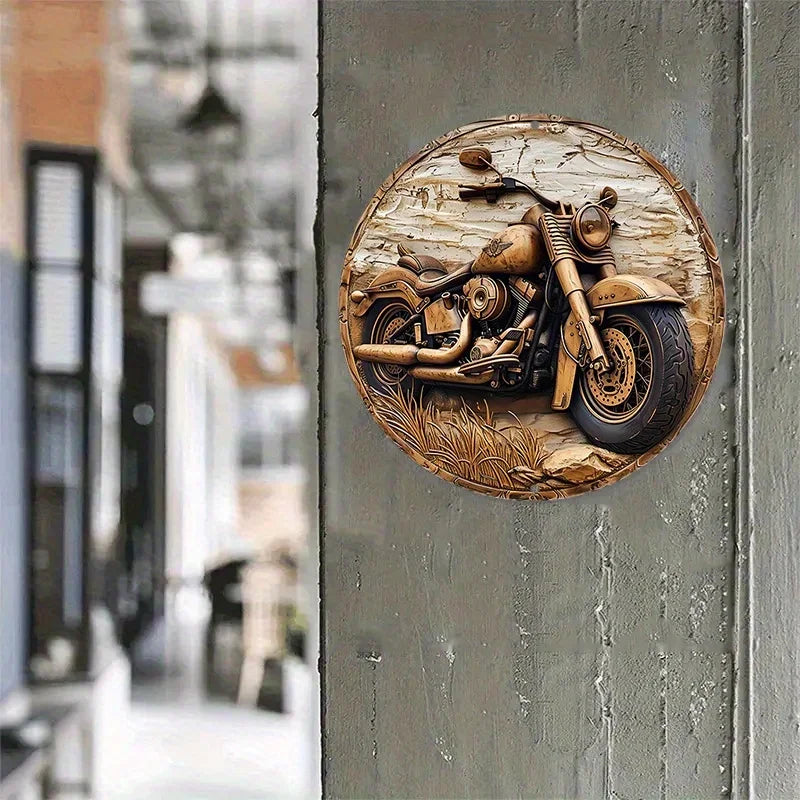 2D Motorcycle Print Aluminum Sign