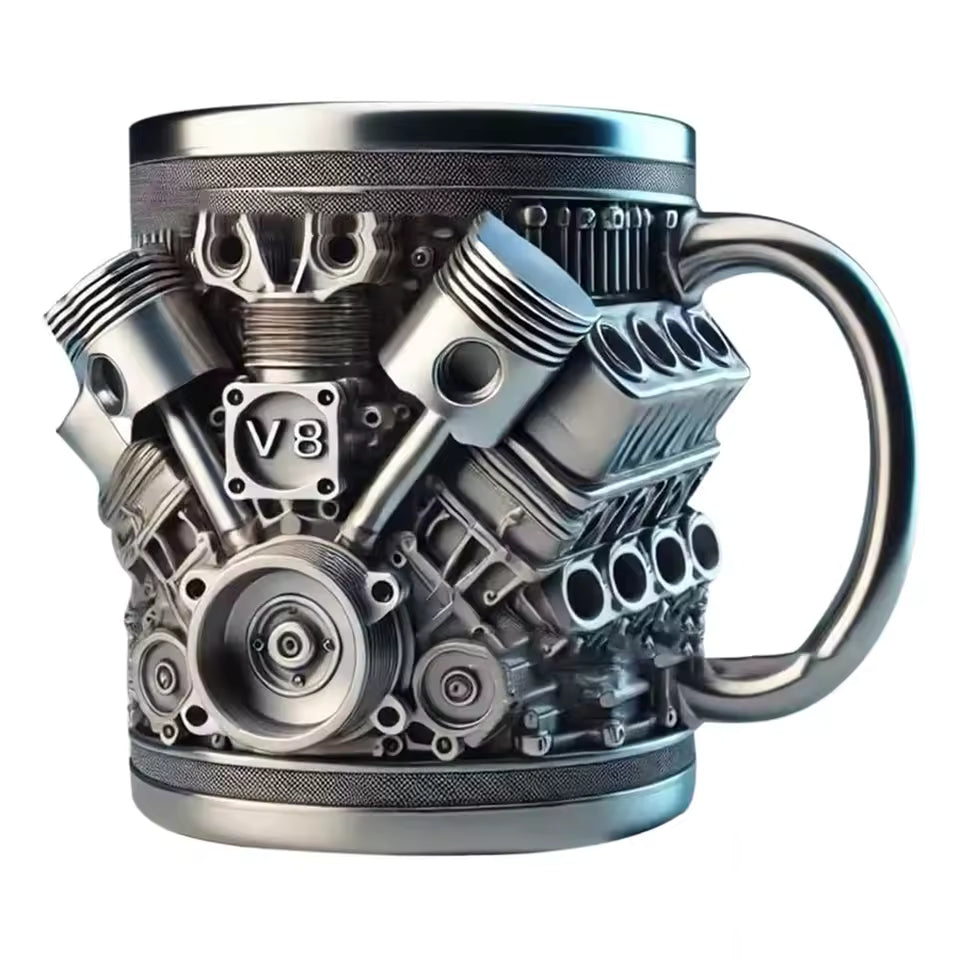 V6 / V8 Engines Stainless Steel Coffee Mug