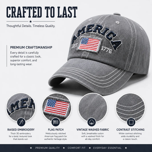 America Vintage Washed Cotton Baseball Cap