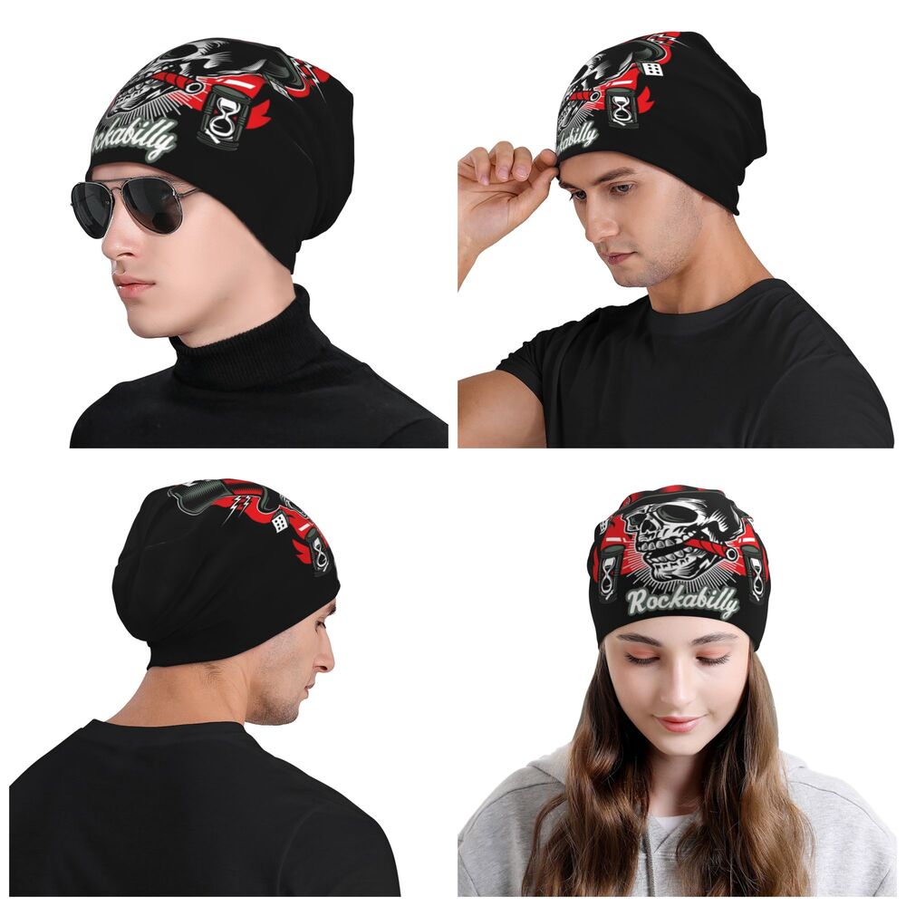Rockabilly Skull Beanie VA05