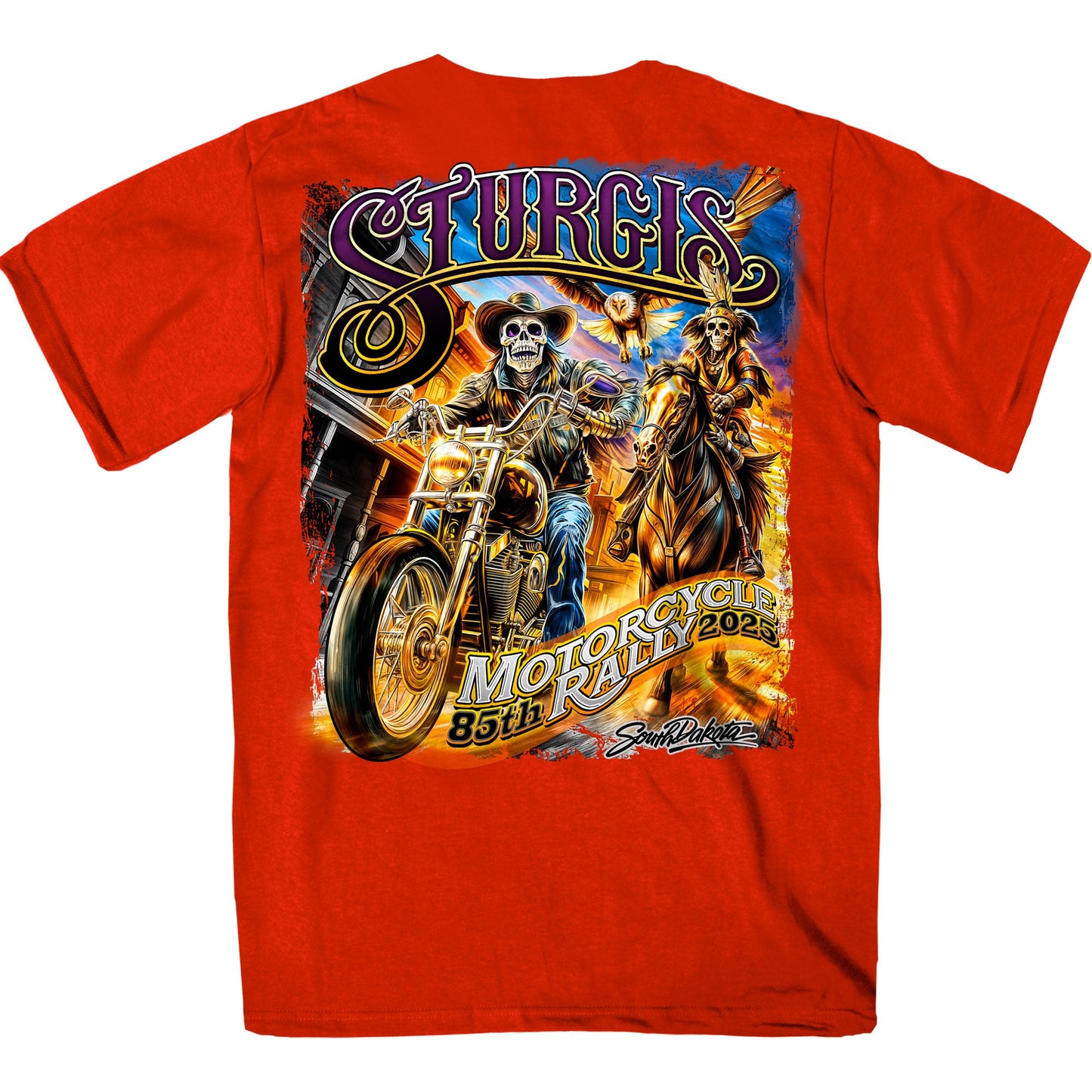 2025 Sturgis Motorcycle Rally #1 Ghost Rider Red Men's T-Shirt