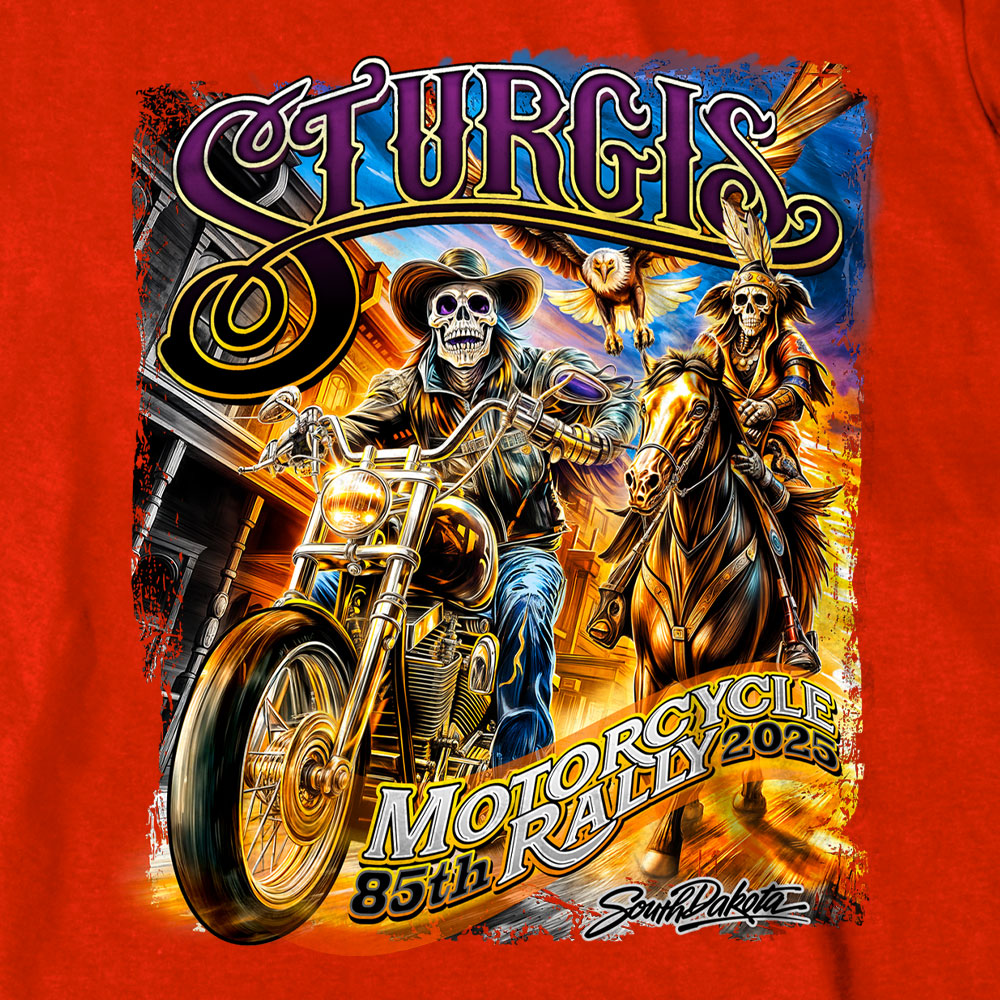 2025 Sturgis Motorcycle Rally #1 Ghost Rider Red Men's T-Shirt