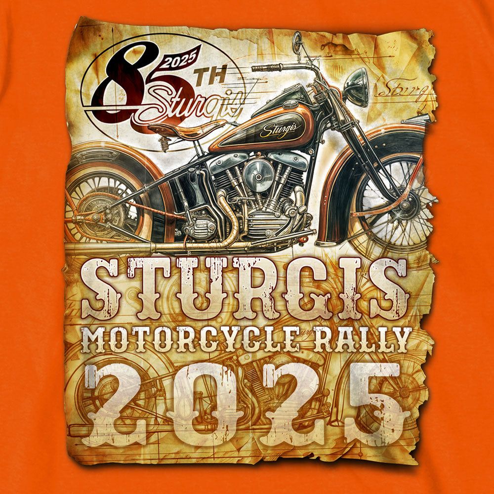 2025 Sturgis Motorcycle Rally Drafting Orange SS T-Shirt