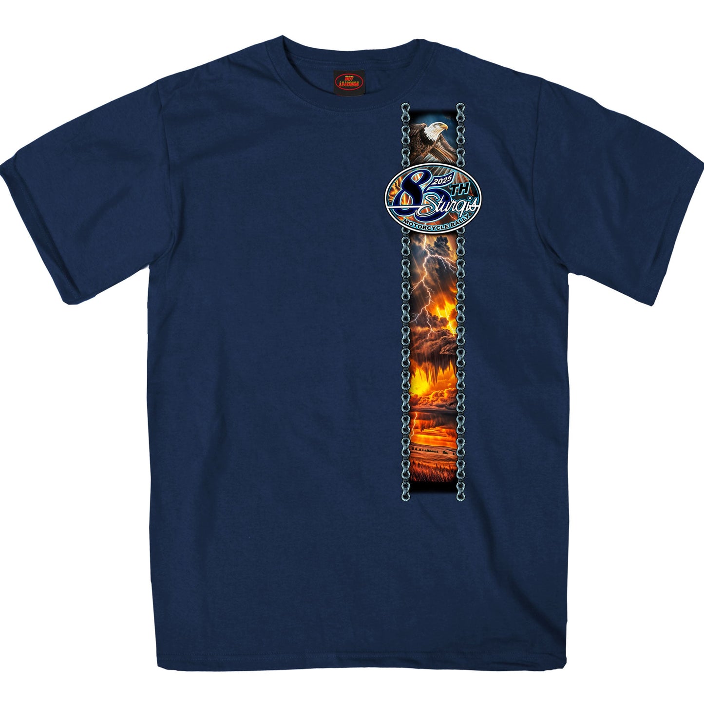 2025 Sturgis Motorcycle Rally American Bison Navy SS T-Shirt