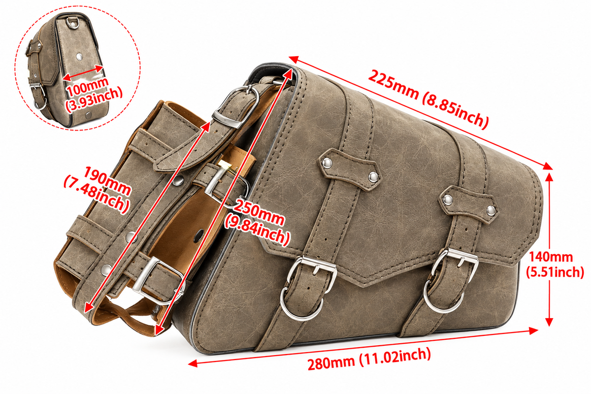 Retro PU Leather Motorcycle Saddlebag TT42