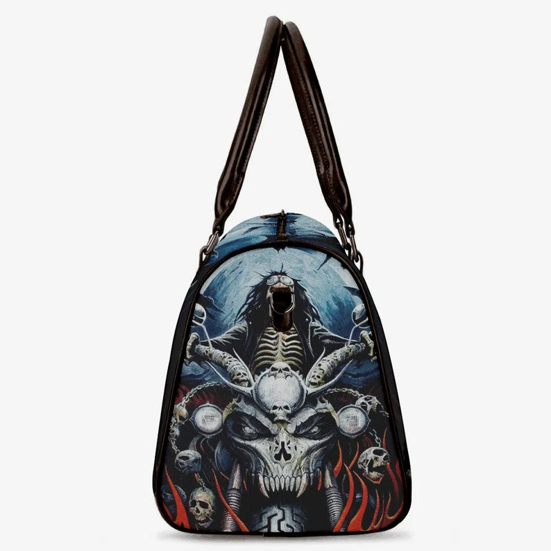 Biker Skull Canvas Travel Bag VA08