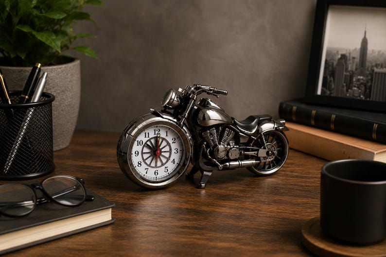 Motorcycle Desk Clock