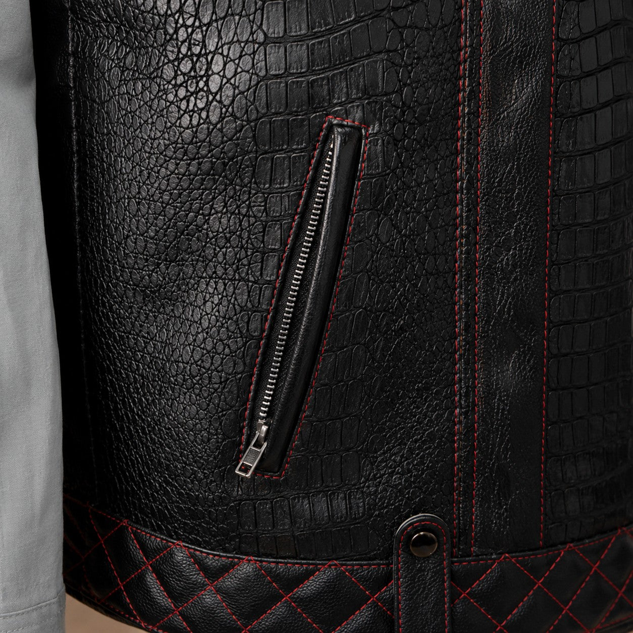 Men’s Crocodile Leather Motorcycle Vest TT2