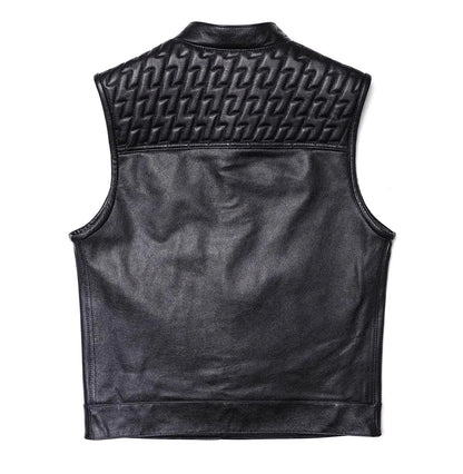 Men’s Cowhide Leather Punk Biker Vest TT3