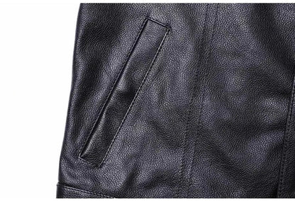 Men’s Cowhide Leather Punk Biker Vest TT3