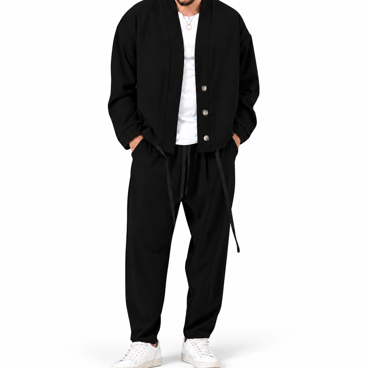 Combo Men's Cardigan Jacketsand Solid Jogger