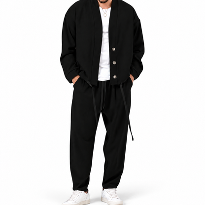 Combo Men's Cardigan Jacketsand Solid Jogger
