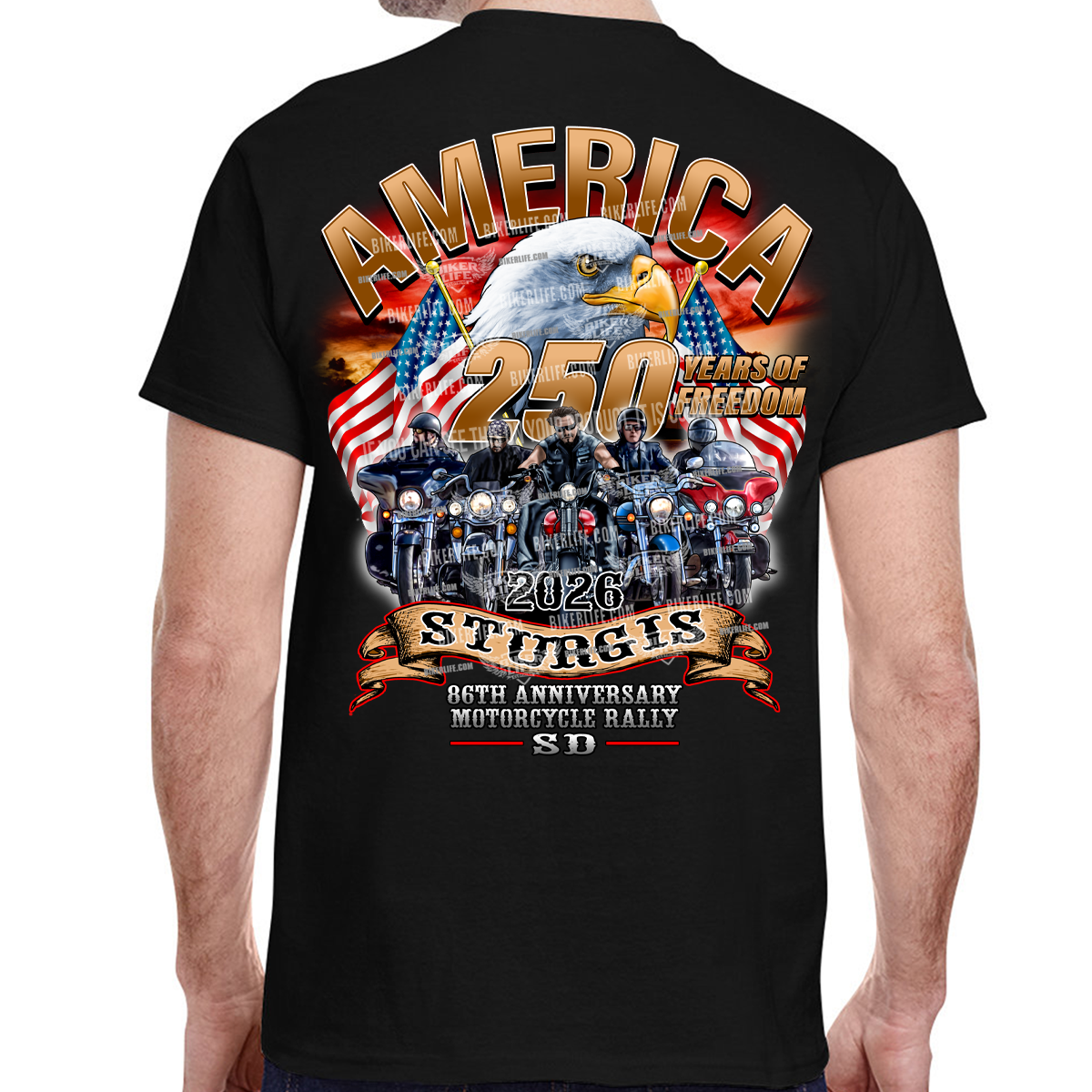 T-Shirt 2026 Sturgis Motorcycle Rally America Strong