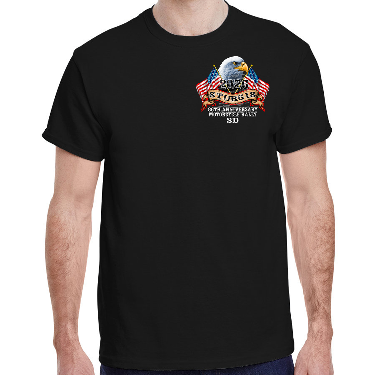 T-Shirt 2026 Sturgis Motorcycle Rally America Strong