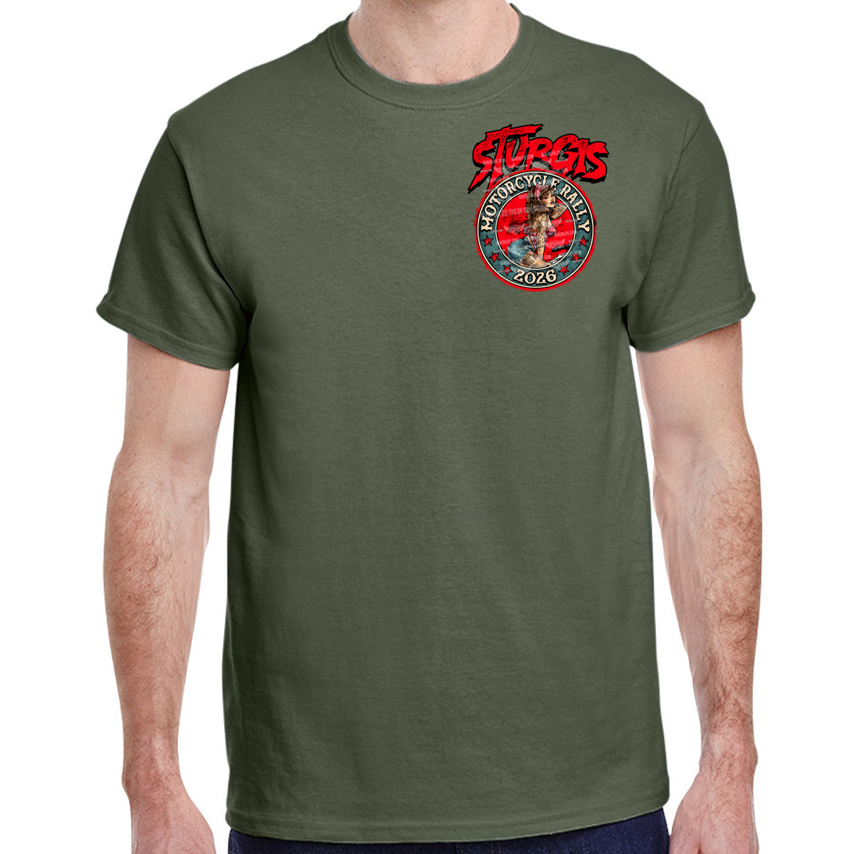 T-Shirt 2026 Sturgis Motorcycle Rally Pin-Up Girl