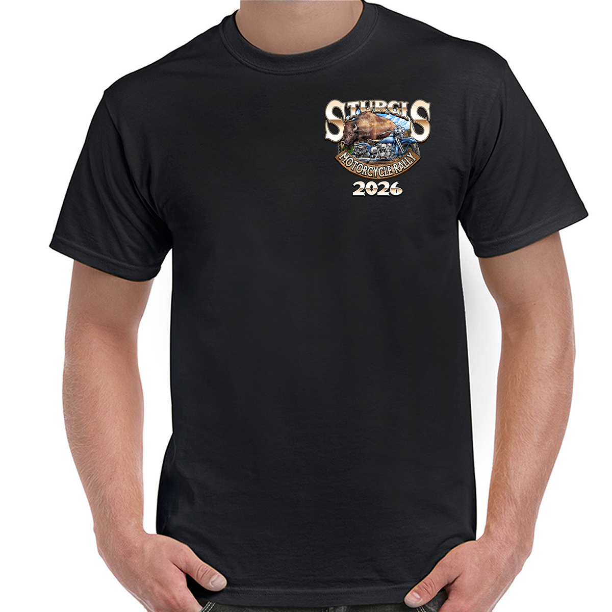 T-Shirt 2026 Sturgis Motorcycle Rally Rushmore Bison Limited Edition