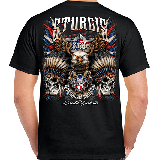 T-Shirt 2026 Sturgis Motorcycle Rally Indian Freedom Eagle