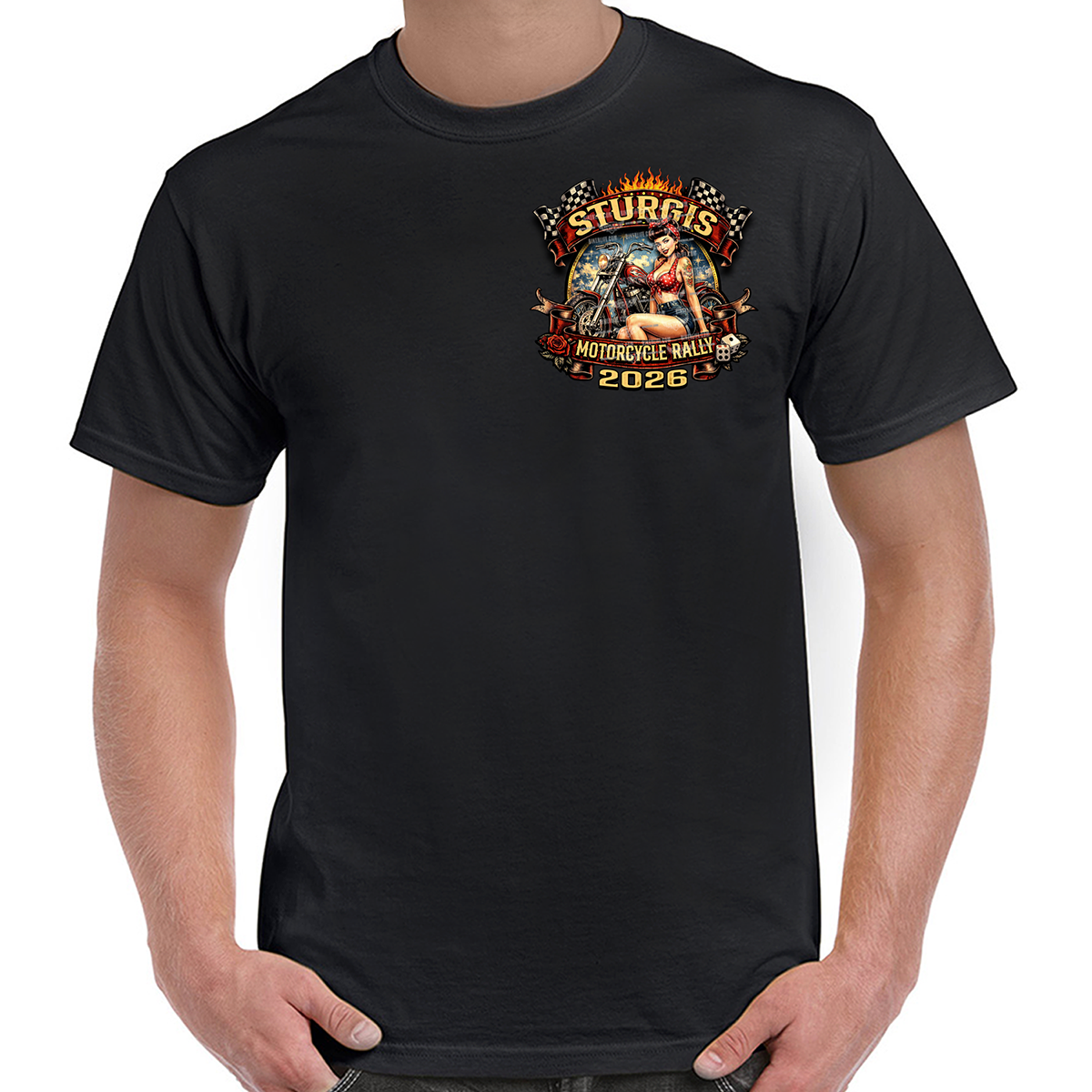 T-Shirt 2026 Sturgis Motorcycle Rally Rockabilly Girl - Limited Print