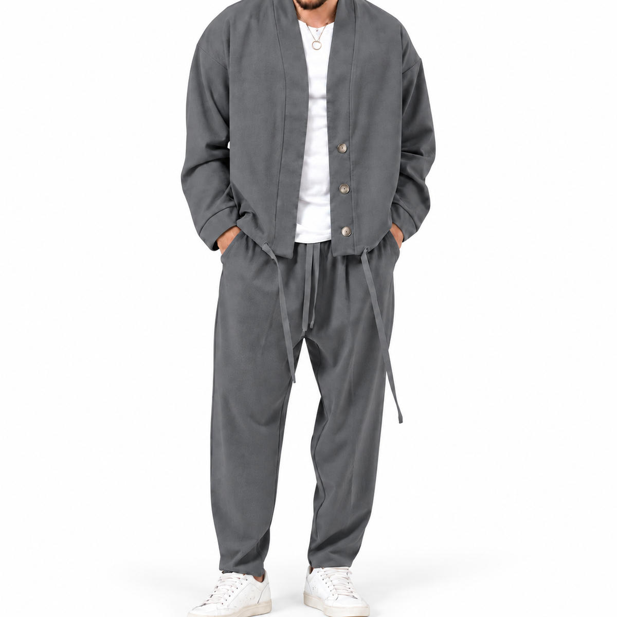 Combo Men's Cardigan Jacketsand Solid Jogger