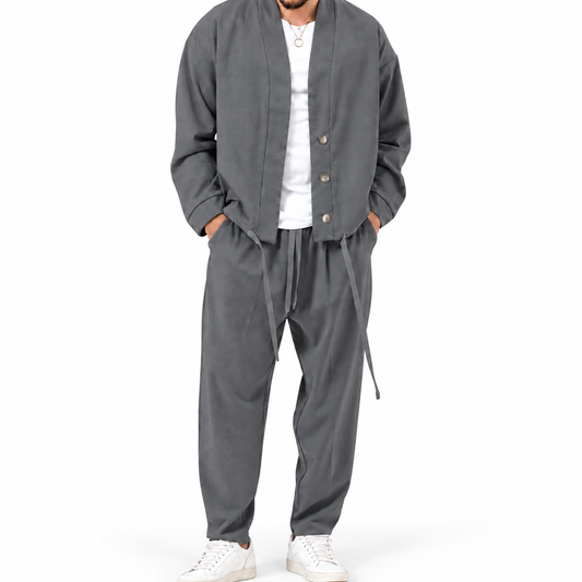 Combo Men's Cardigan Jacketsand Solid Jogger