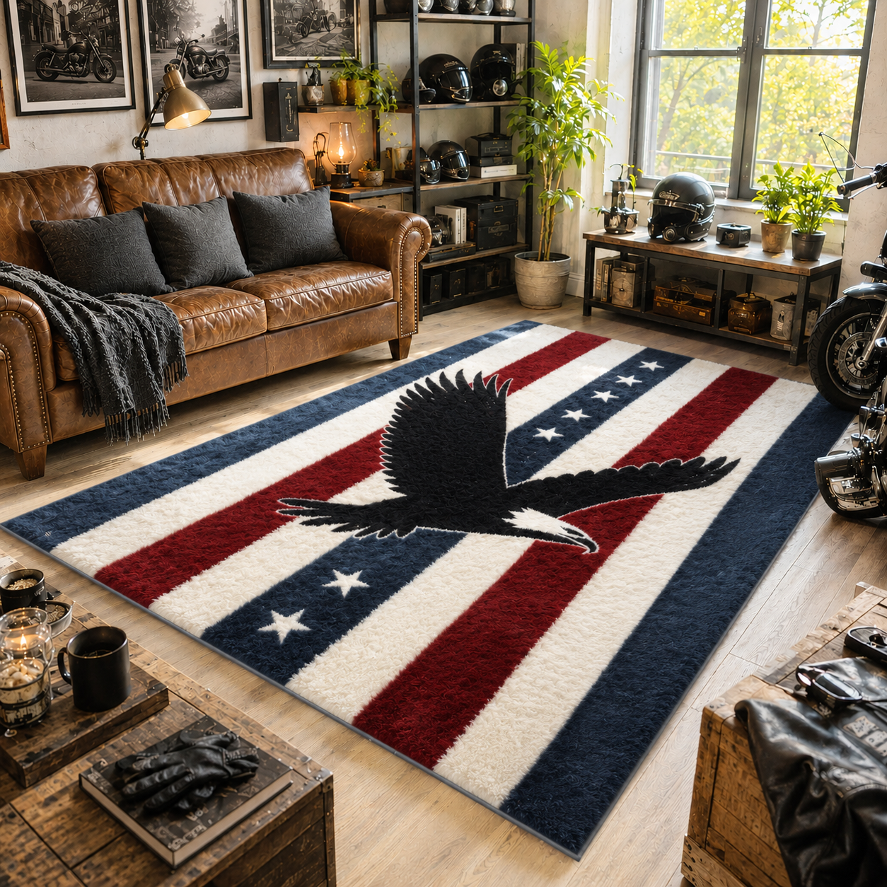 Eagle Flight Faux Cashmere Area Rug TT03