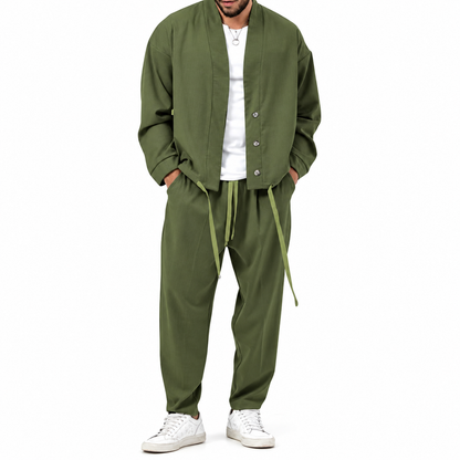 Combo Men's Cardigan Jacketsand Solid Jogger