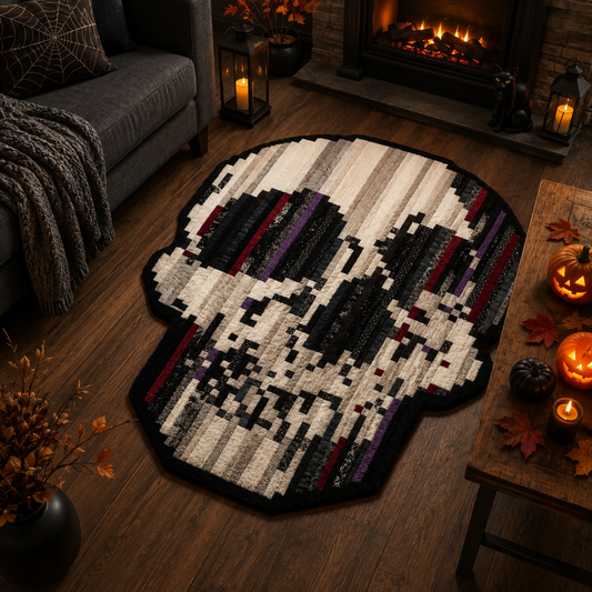 Glitch Skull Shape Area Rug TT04