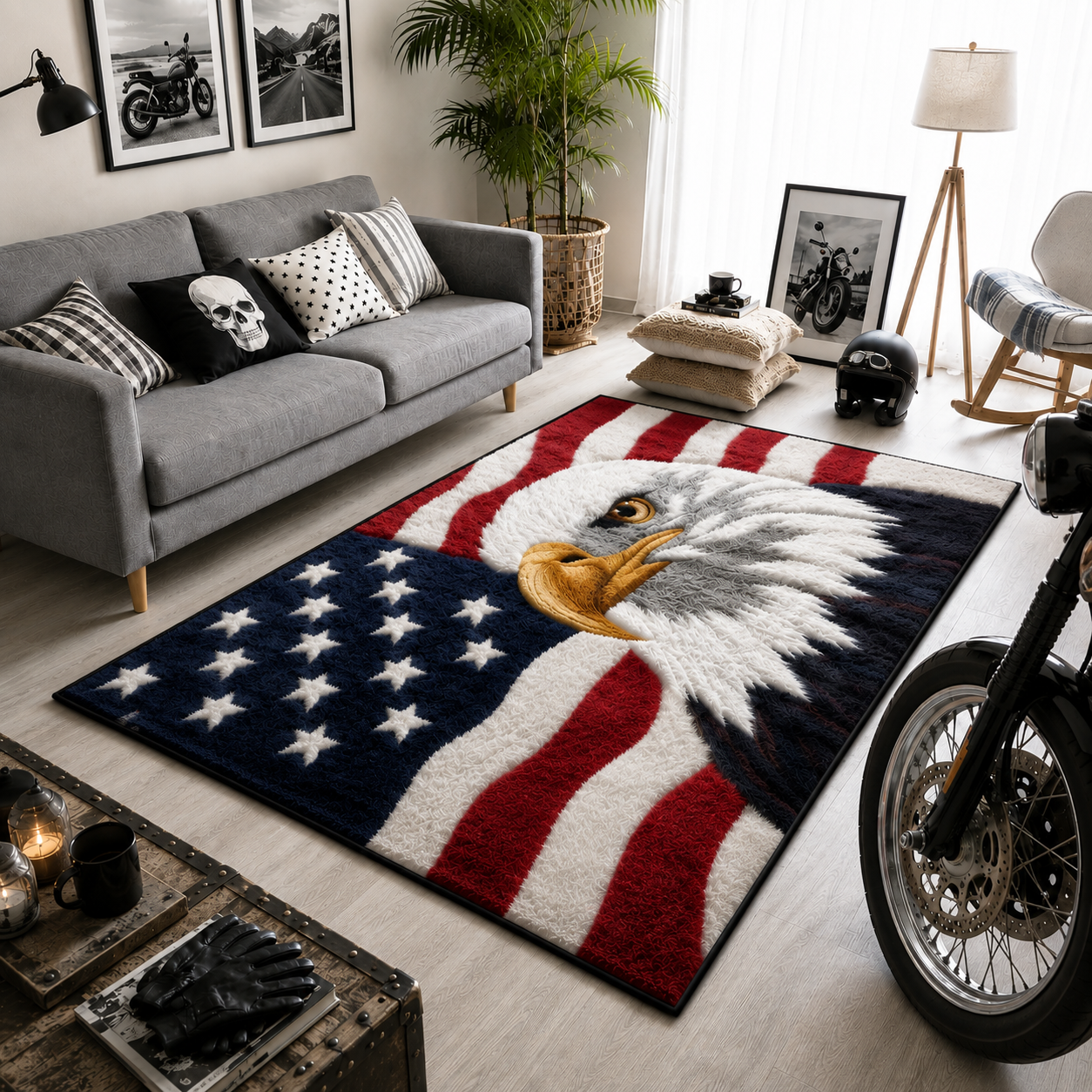 Majestic Eagle Faux Cashmere Area Rug TT05