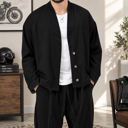 Combo Men's Cardigan Jacketsand Solid Jogger
