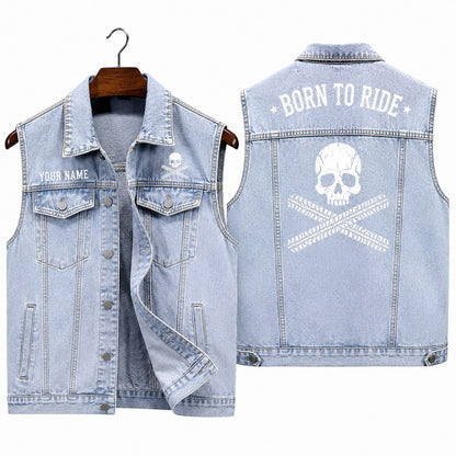 Personalized Sleeveless Denim Vest TT01