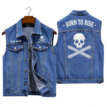 Personalized Sleeveless Denim Vest TT01