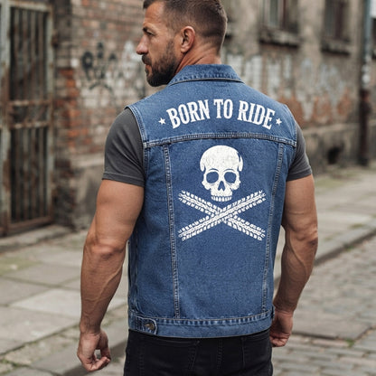 Personalized Sleeveless Denim Vest TT01
