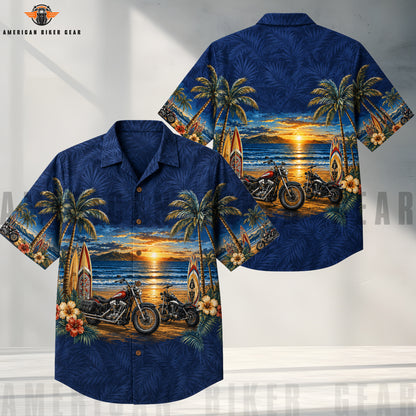 Tropical Biker Sunset Hawaiian Shirt TT02