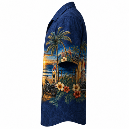 Tropical Biker Sunset Hawaiian Shirt TT02