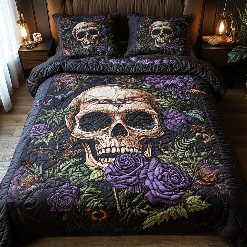 Gothic Bloom Quilted Bedding Set EM03
