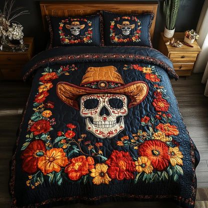 Colorful Cowboy Skull Quilted Bedding Set EM04