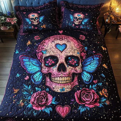Butterfly Skull Quilted Bedding Set EM05