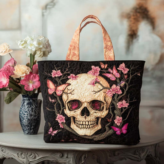 Dark Grin Quilted Tote Bag EM06
