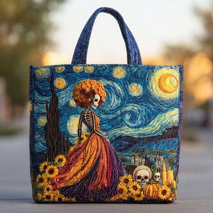 Serenade Skull Quilted Tote Bag EM07